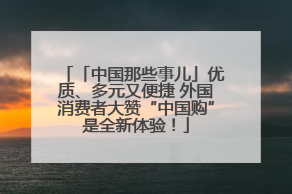 「中国那些事儿」优质、多元又便捷 外国消费者大赞“中国购”是全新体验！