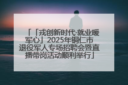 「戎创新时代·就业暖军心」2025年铜仁市退役军人专场招聘会暨直播带岗活动顺利举行