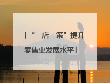 “一店一策”提升零售业发展水平