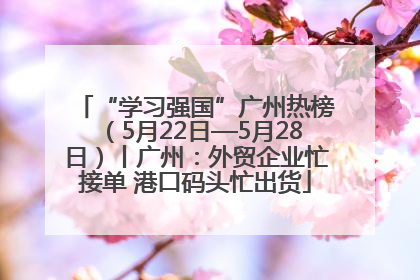 “学习强国”广州热榜（5月22日—5月28日）丨广州：外贸企业忙接单 港口码头忙出货
