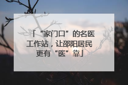 “家门口”的名医工作站，让邵阳居民更有“医”靠