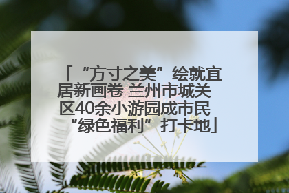 “方寸之美”绘就宜居新画卷 兰州市城关区40余小游园成市民“绿色福利”打卡地