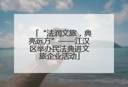 “法润文旅，典亮远方”——江汉区举办民法典进文旅企业活动