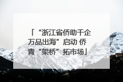 “浙江省侨助千企万品出海”启动 侨青“架桥”拓市场