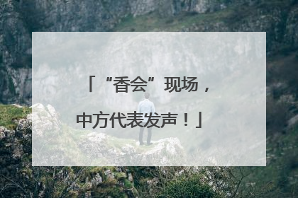 “香会”现场，中方代表发声！