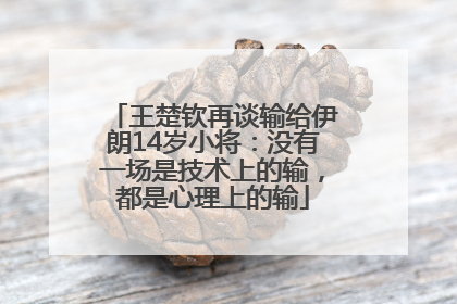 王楚钦再谈输给伊朗14岁小将：没有一场是技术上的输，都是心理上的输