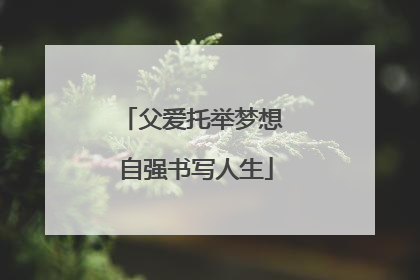 父爱托举梦想 自强书写人生