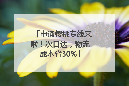 申通樱桃专线来啦！次日达，物流成本省30%