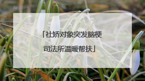 社矫对象突发脑梗 司法所温暖帮扶
