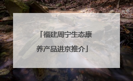 福建周宁生态康养产品进京推介