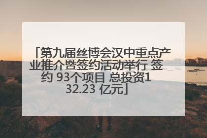 第九届丝博会汉中重点产业推介暨签约活动举行 签约 93个项目 总投资132.23 亿元