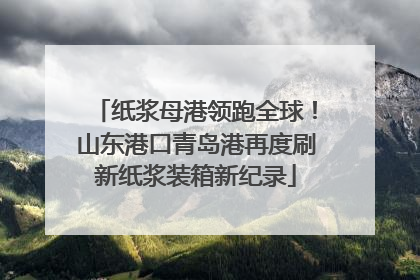 纸浆母港领跑全球！山东港口青岛港再度刷新纸浆装箱新纪录