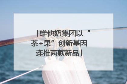维他奶集团以“茶+果”创新基因连推两款新品