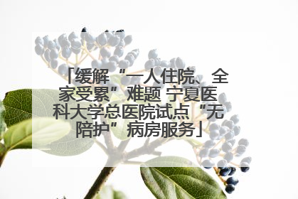 缓解“一人住院、全家受累”难题 宁夏医科大学总医院试点“无陪护”病房服务