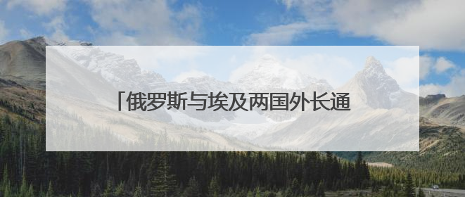 俄罗斯与埃及两国外长通电话 重点讨论中东局势