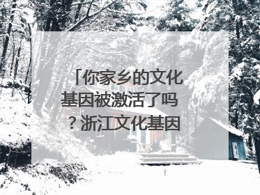 你家乡的文化基因被激活了吗？浙江文化基因图谱即将上线