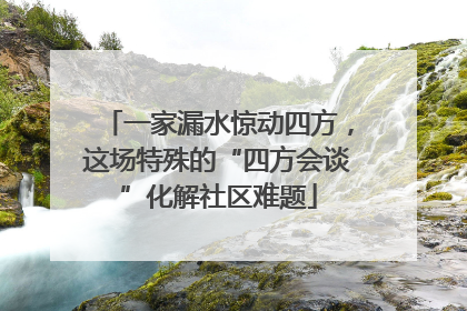 一家漏水惊动四方，这场特殊的“四方会谈”化解社区难题