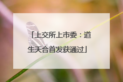 上交所上市委：道生天合首发获通过