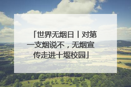 世界无烟日丨对第一支烟说不，无烟宣传走进十堰校园