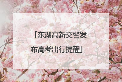 东湖高新交警发布高考出行提醒