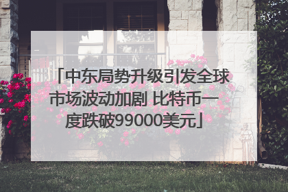 中东局势升级引发全球市场波动加剧 比特币一度跌破99000美元