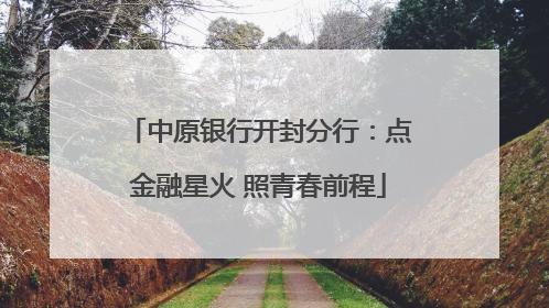 中原银行开封分行：点金融星火 照青春前程