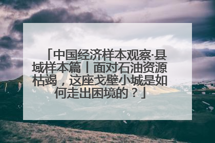 中国经济样本观察·县域样本篇丨面对石油资源枯竭，这座戈壁小城是如何走出困境的？