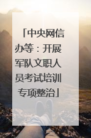 中央网信办等：开展军队文职人员考试培训专项整治