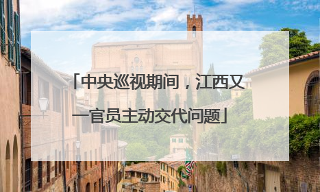 中央巡视期间，江西又一官员主动交代问题