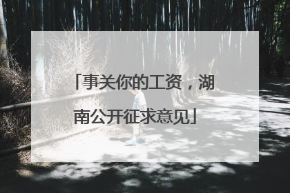 事关你的工资，湖南公开征求意见
