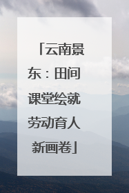 云南景东：田间课堂绘就劳动育人新画卷