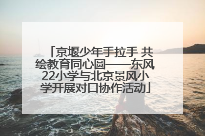 京堰少年手拉手 共绘教育同心圆——东风22小学与北京景风小学开展对口协作活动