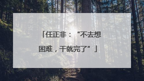 任正非：“不去想困难，干就完了”