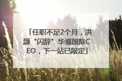 任职不足2个月，洪灏“闪辞”华福国际CEO，下一站已敲定
