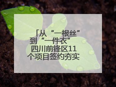 从“一根丝”到“一件衣” 四川前锋区11个项目签约夯实轻纺全产业链