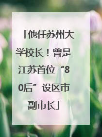 他任苏州大学校长！曾是江苏首位“80后”设区市副市长