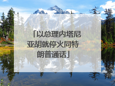 以总理内塔尼亚胡就停火同特朗普通话