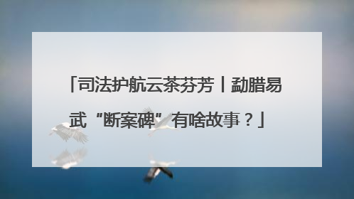 司法护航云茶芬芳丨勐腊易武“断案碑”有啥故事？