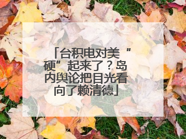 台积电对美“硬”起来了？岛内舆论把目光看向了赖清德