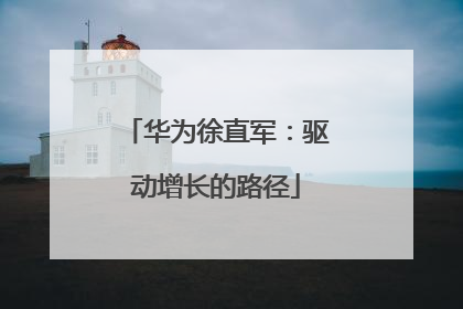 华为徐直军：驱动增长的路径