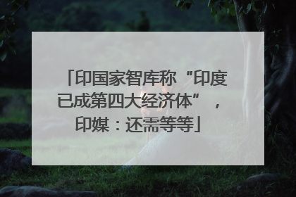 印国家智库称“印度已成第四大经济体”，印媒：还需等等