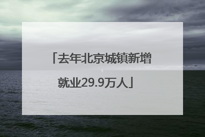 去年北京城镇新增就业29.9万人