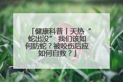 健康科普丨天热“蛇出没” 我们该如何防蛇？被咬伤后应如何自救？