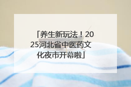 养生新玩法！2025河北省中医药文化夜市开幕啦
