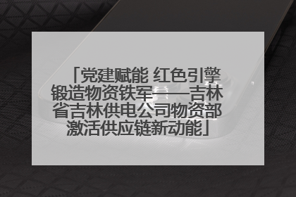 党建赋能 红色引擎锻造物资铁军——吉林省吉林供电公司物资部激活供应链新动能