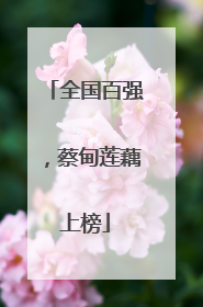 全国百强，蔡甸莲藕上榜