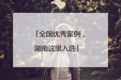 全国优秀案例，湖南这里入选