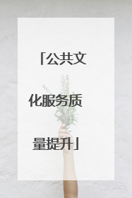 公共文化服务质量提升