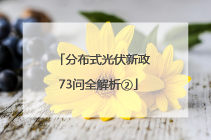 分布式光伏新政73问全解析②