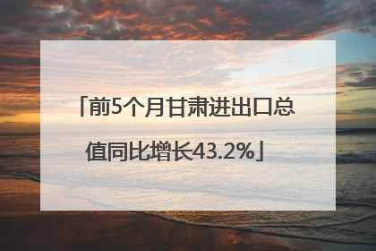 前5个月甘肃进出口总值同比增长43.2%